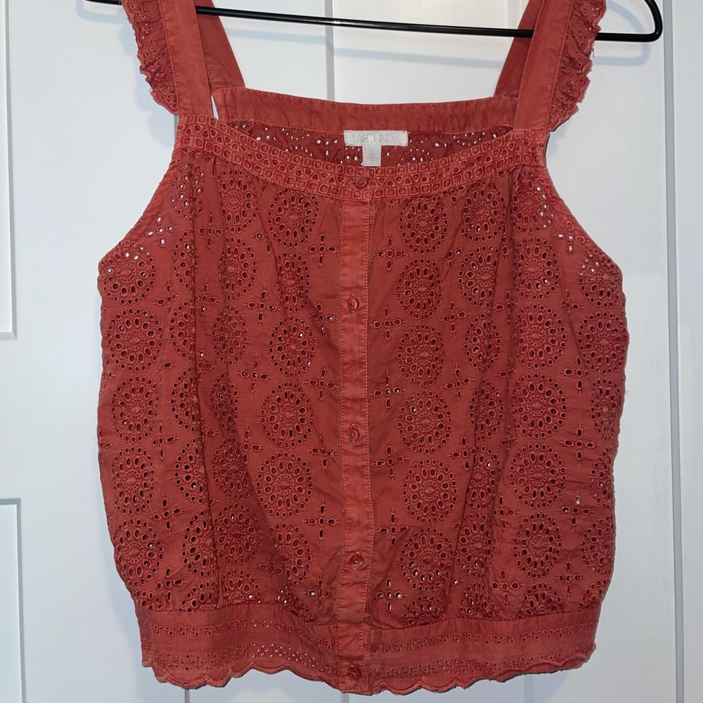 Burnt orange sleeveless top from Nordstrom Rack